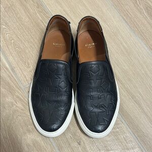 Givenchy Black Embossed Leather Loafers